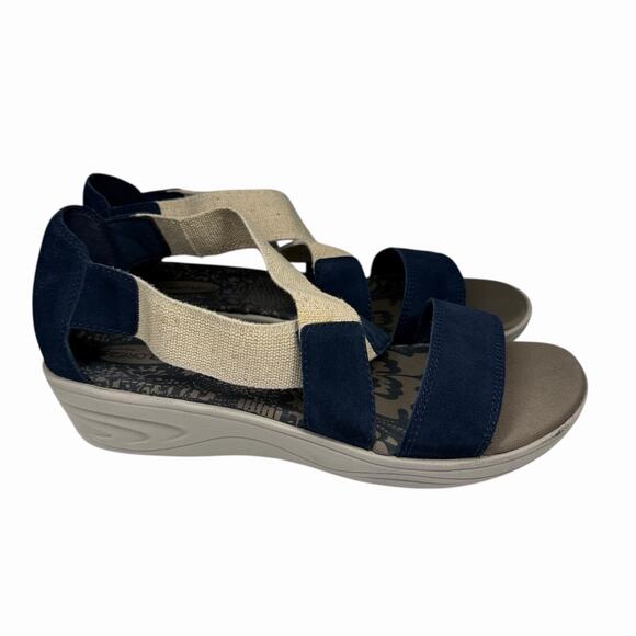 Wedge Comfort Sandals Womens 10 WW Navy Beige Explore24 by Easy Spirit Esmatilde - Picture 4 of 8